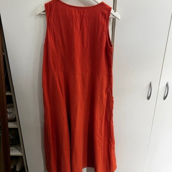 Coral Linen Flowy Dress Discounted Shipping - Picture 5 of 7